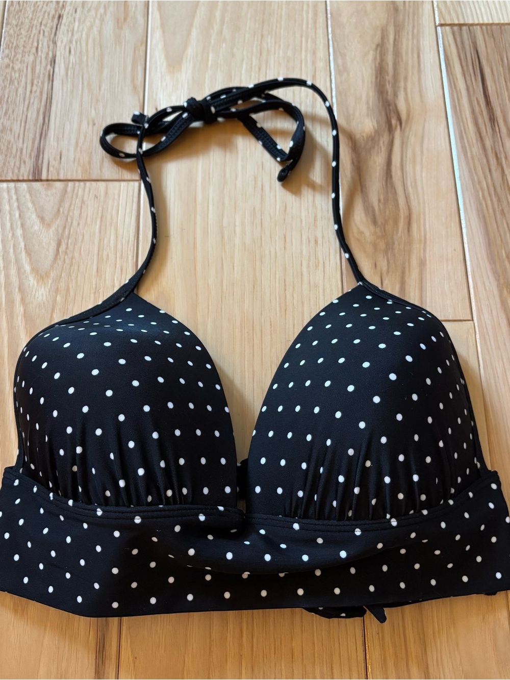 NEW Aerie Perky Triangle Black White Polka Dot Bikini Top